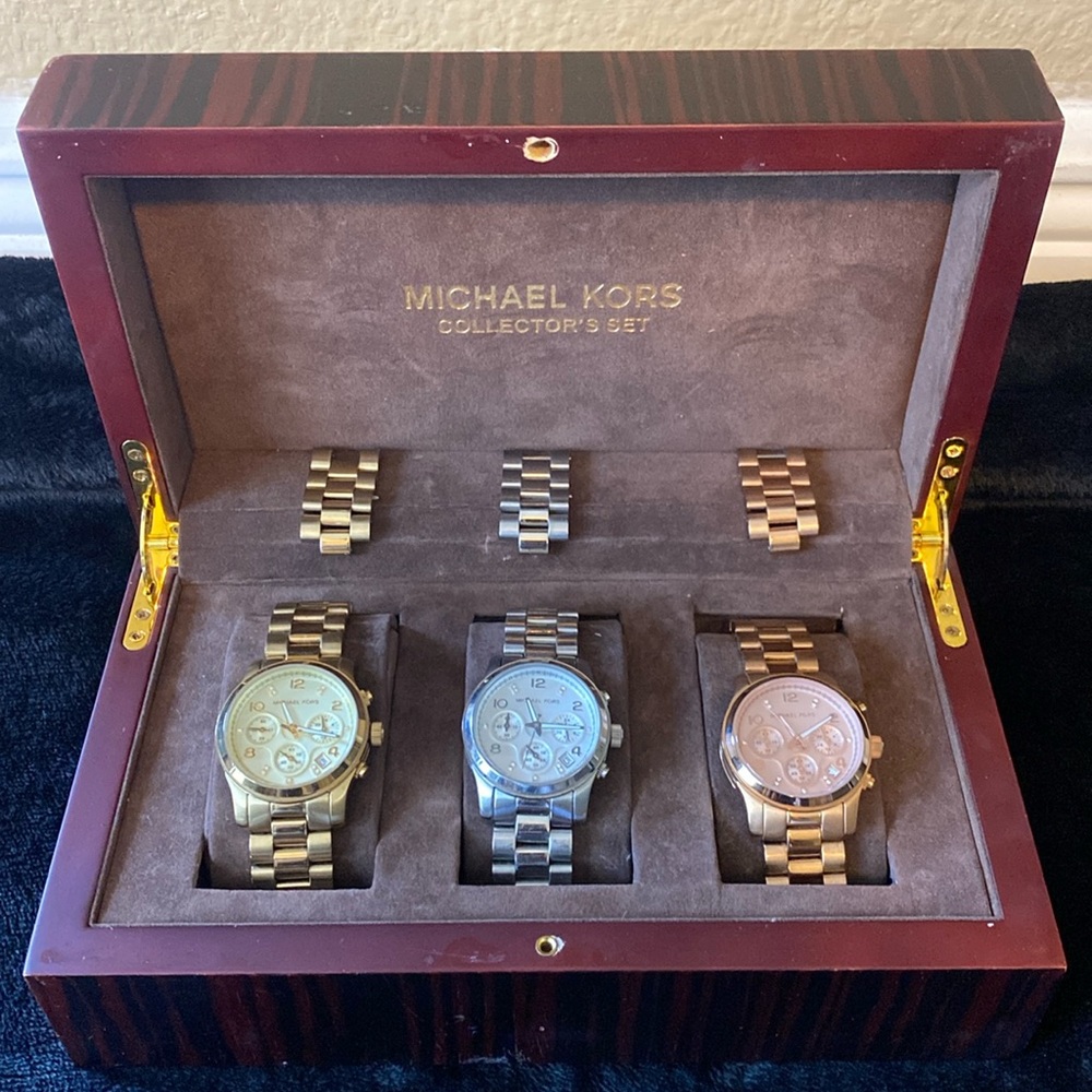 Beautiful Vintage Michael Kors Collection Gold, Rosegold & Silver Runway Watches